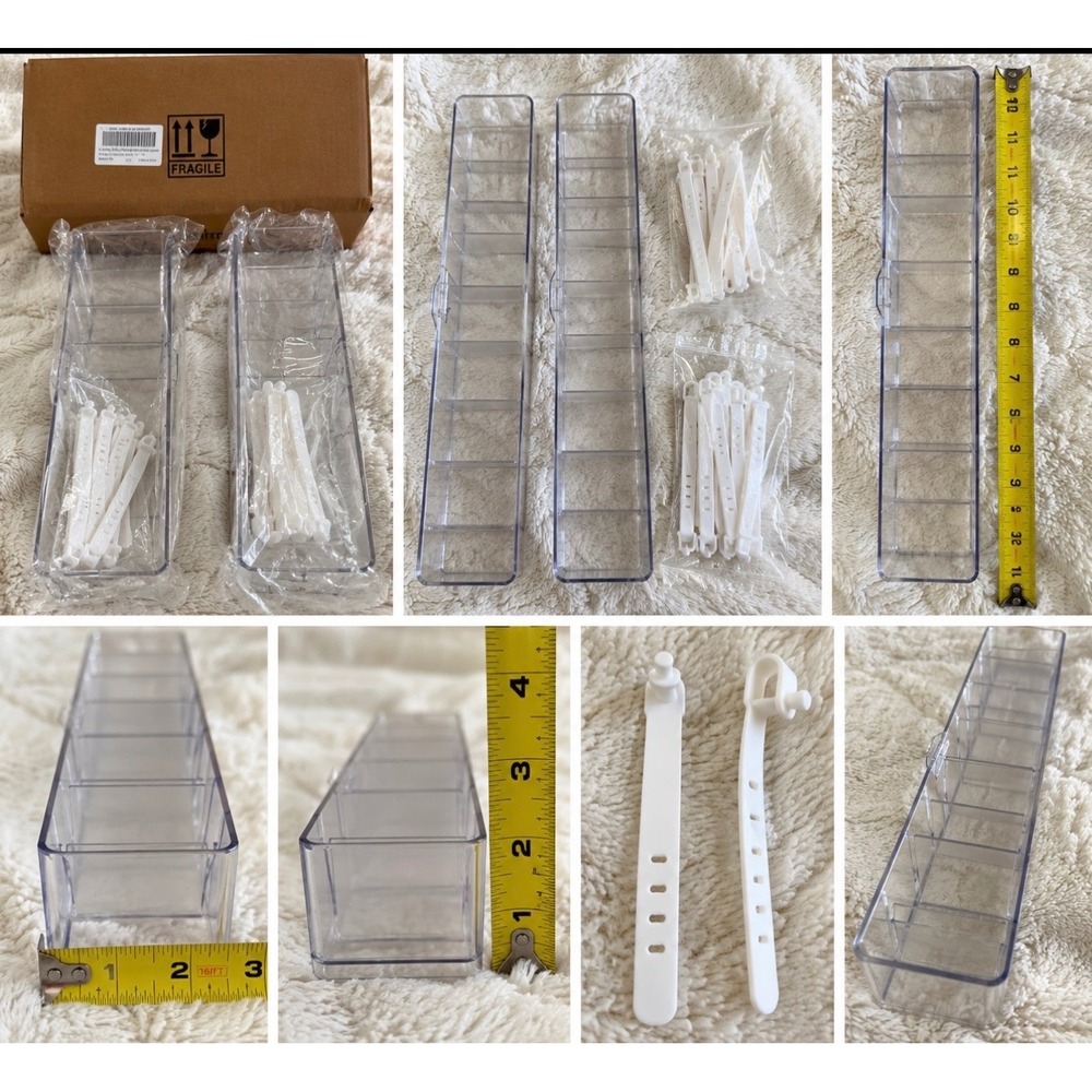 Bagentry 2 Pack Clear Charging Cable Organizer Bins with Ties Cord Management